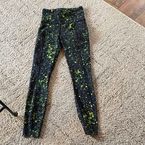 Lululemon Athletica Black and Green Patterned Leggings